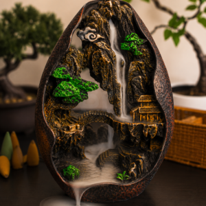 Incensário Cascata Montanha e Rio para aromaterapia, meditação e decoração zen